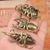 Handicraft Beetle Decoration Die-Casting Engraved Retro Brass Interesting Insect Trinket Creative Children Gift Collectibles