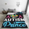 Autism Heart Print Fleece Throw Blanket Soft Anti-Pill Flannel for Sofa Couch
