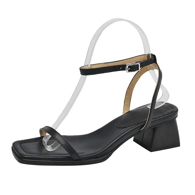 Sandals Woman Summer chunky heels 2024 Gladiator Open Toe Beach Flats Footwear