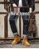 Men's Autumn/Winter Lightweight Breathable British Style High-Top Yellow Pigskin Work Boots