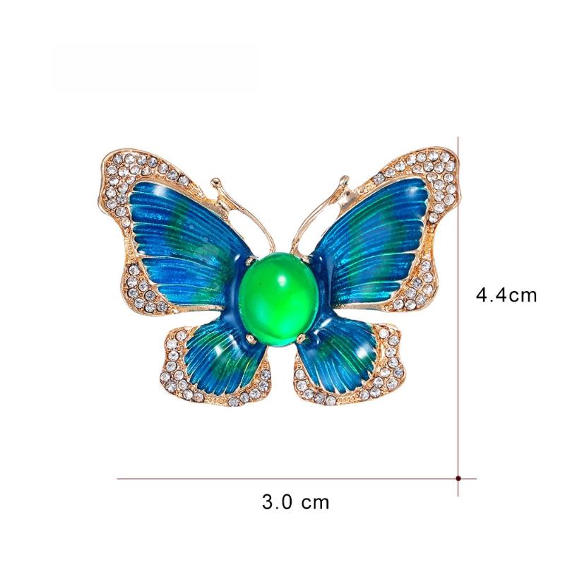 1Pcs Trendy Animal Insect Lapel Pin Elegant Crystal Enamel Butterfly Brooch For Men'S Suit Fashion Clothing Accessory Jewelry