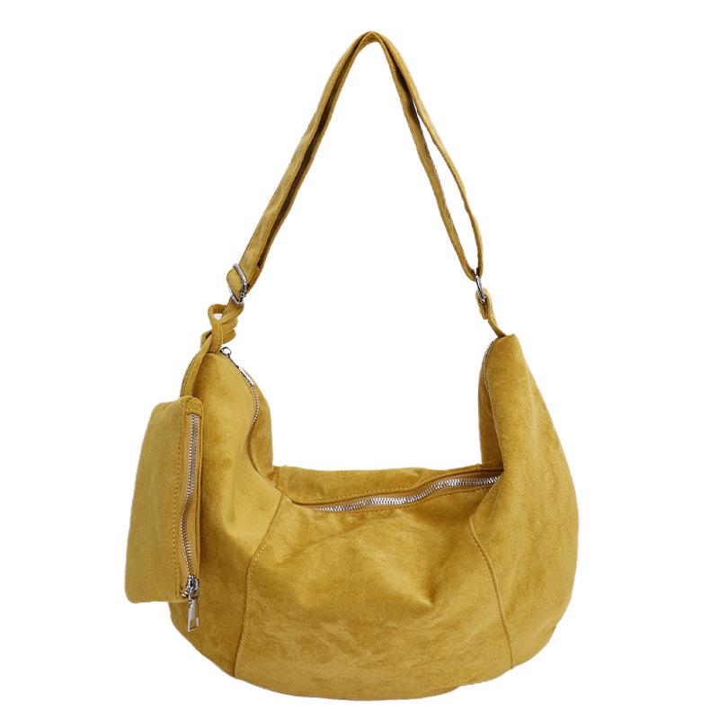 

Сладкая крутая полумесячная сумка на плечо из оленьей кожи - Регулируемый ремешок, Осенне-зимний стиль, Женская сумка под мышкой для поездок на работу жёлтый