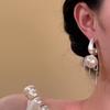 1Pair French Romantic Pearl Fringed Earrings Women's Pendant, Romantic Imitation Pearl Fringed Earrings