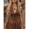 Gilet gilet western in denim retrò europeo e americano con bottoni in velluto di cervo