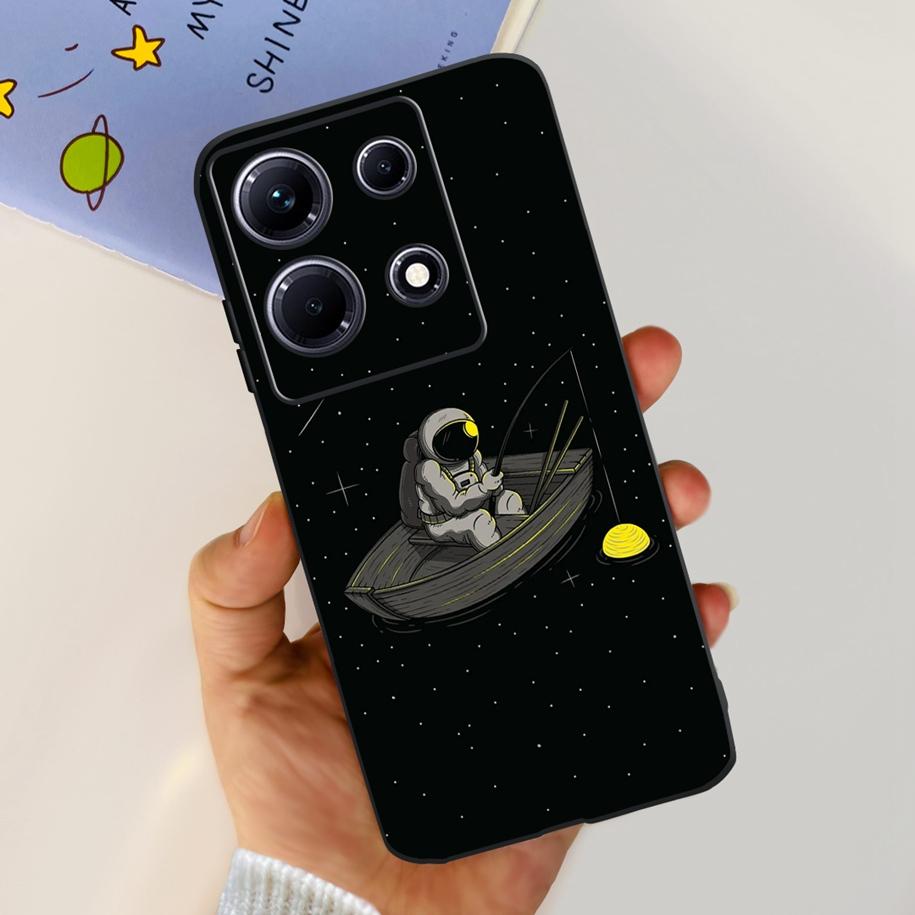 For Infinix Note 30i Case Stylish Flower Black TPU Shockproof Bumper For Infinix Note 30 Pro X678B Phone Cover Note 30 5G Fundas