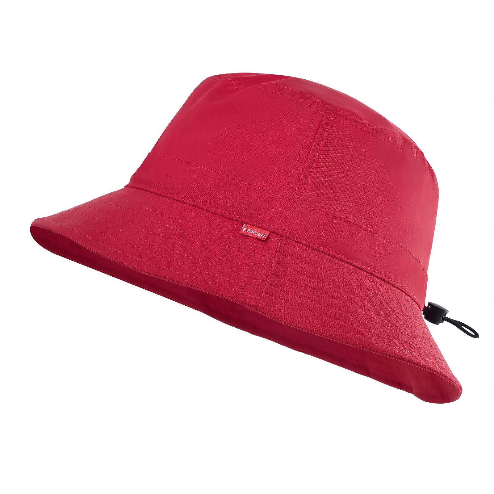 

FEICUI Unisex Thickened Bucket Sun Hat Lightweight Outdoor Beach Vacation Getaway Headwear Short Brim Panama Hat Two Styles 58cm красный