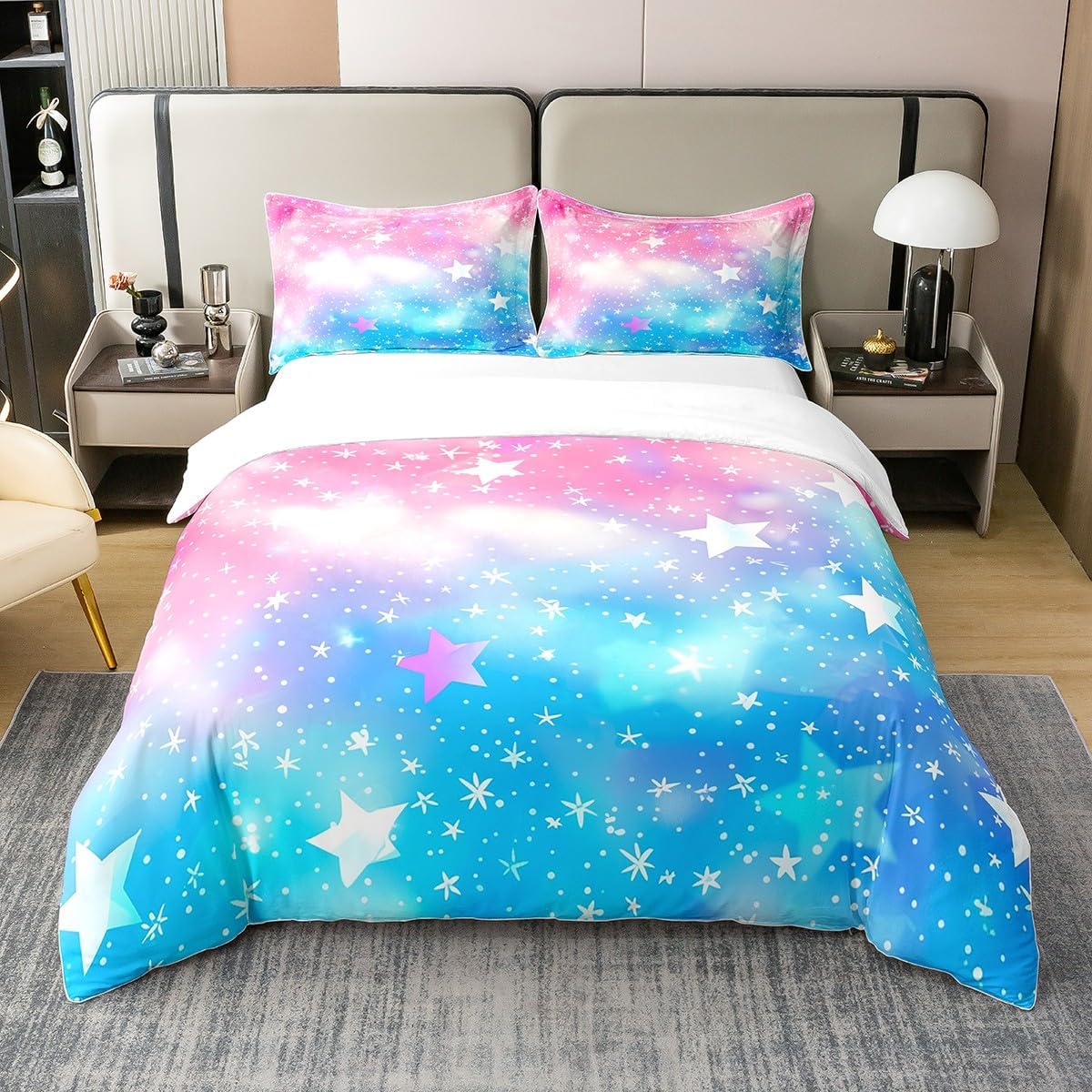 

Tie Dye Floral Duvet Cover Queen King Size Watercolor Art Bohemian Psychedelic Bedding Quilt Cover 3 Pcs With 2 Pillowcases EU Single(135x200cm)