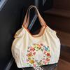 Summer Flowers Nylon Sweet Shoulder Bags Thread Versatile Casual Tote Bags  Fashion Large Capacity Sewing Ladies Bags