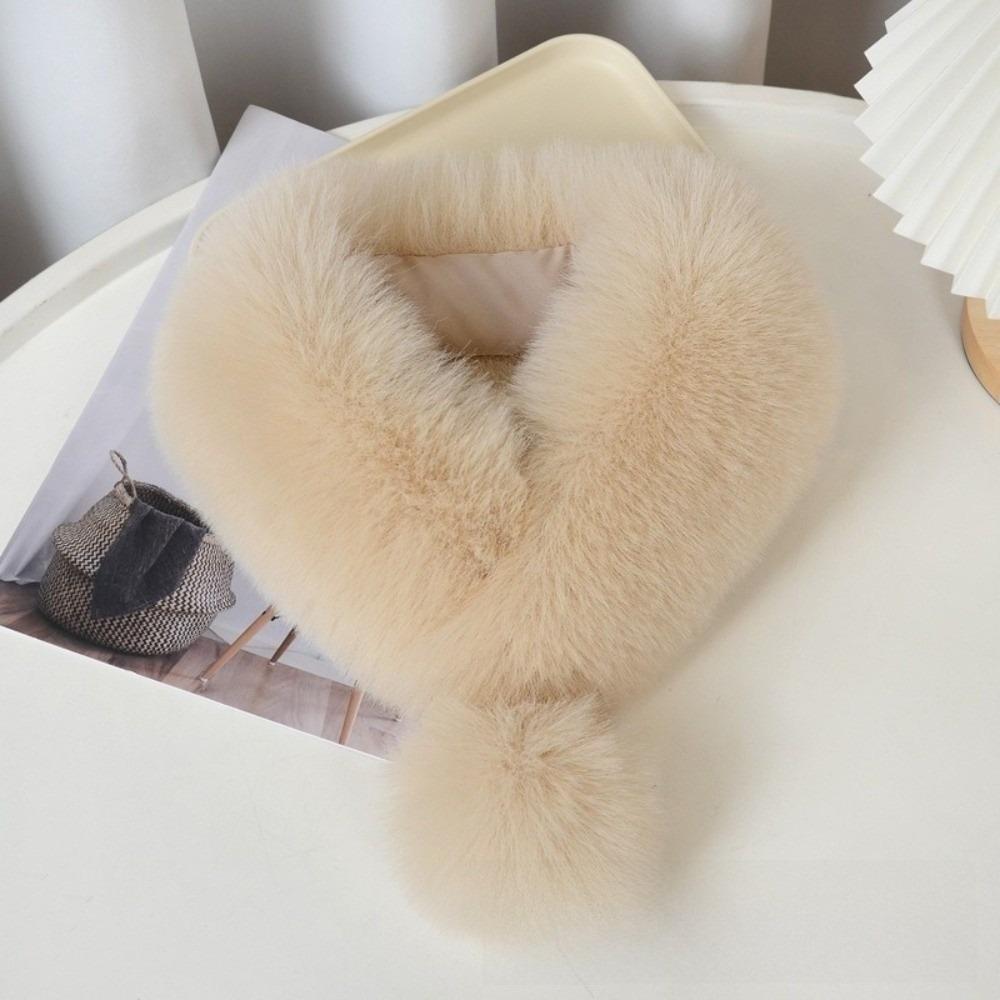 Thickened Plush Scarf Magnetic Warm Neckerchief Neck Cover Imitation Fur Scarf  Winter