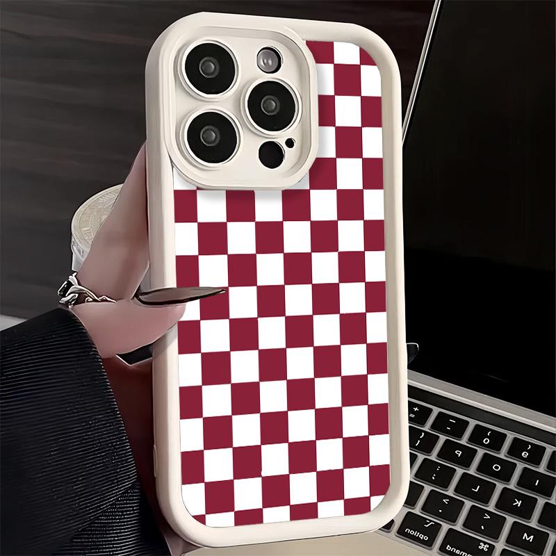 Phone Case for iPhone 17 Air 16E 15 16 Pro Max Retro Classic Chess Board Grid Cover 14 Plus 13 12 Mini Soft Shell Silicone Funda