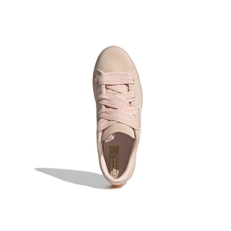 Adidas Originals Sleek Fat Laces Non-Slip Durable Low-Top Skate Shoes Women Sneakers Pink FZ0030