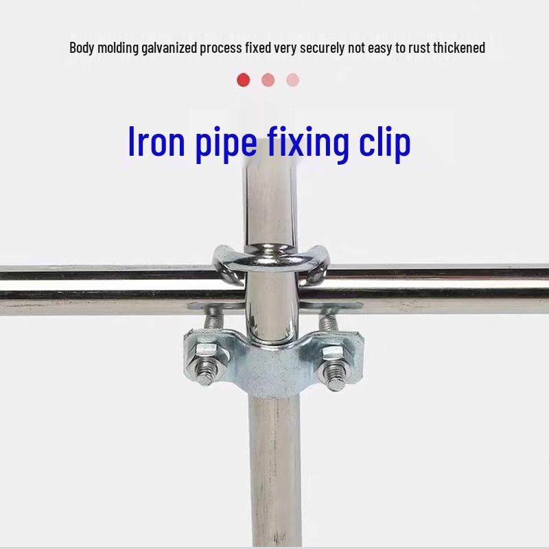 Iron Pipe Clamp U-Shaped Fastener for Water & Steel Pipes - Scaffolding Accessory Single U Card 4-point Card 4-point (20 Cards 20mm)
