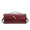 Handwoven Bag Soft Leather Lock Dinner Bag Medieval Baguette Bag Long Fashion