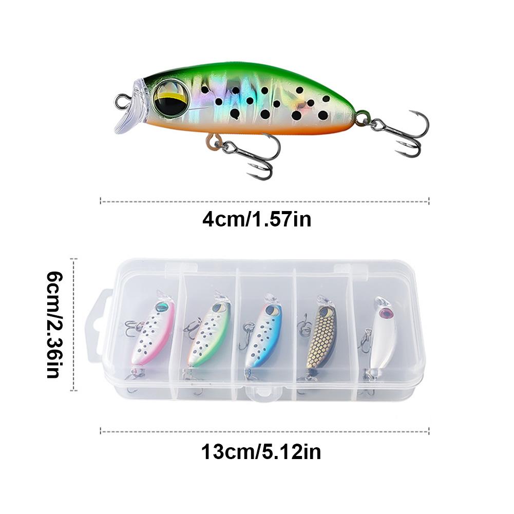 5 Stück gemischte Farben Minnow-Köder Künstlicher Hardbait Wobbler Angelköder für Forellen Barsch Karpfen Angelzubehör
