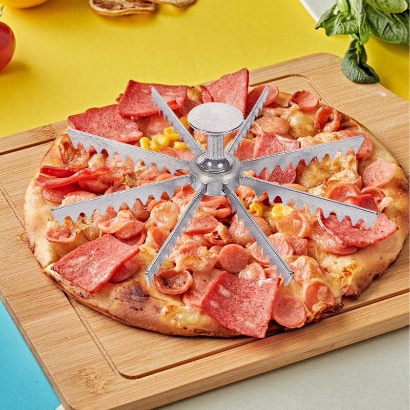 6/8/10 Scheiben Aluminiumlegierung Pizza Schneider Scharfes Zahnrad Pizza Kuchenteiler für Küche Restaurant Backen Professionelle Werkzeuge