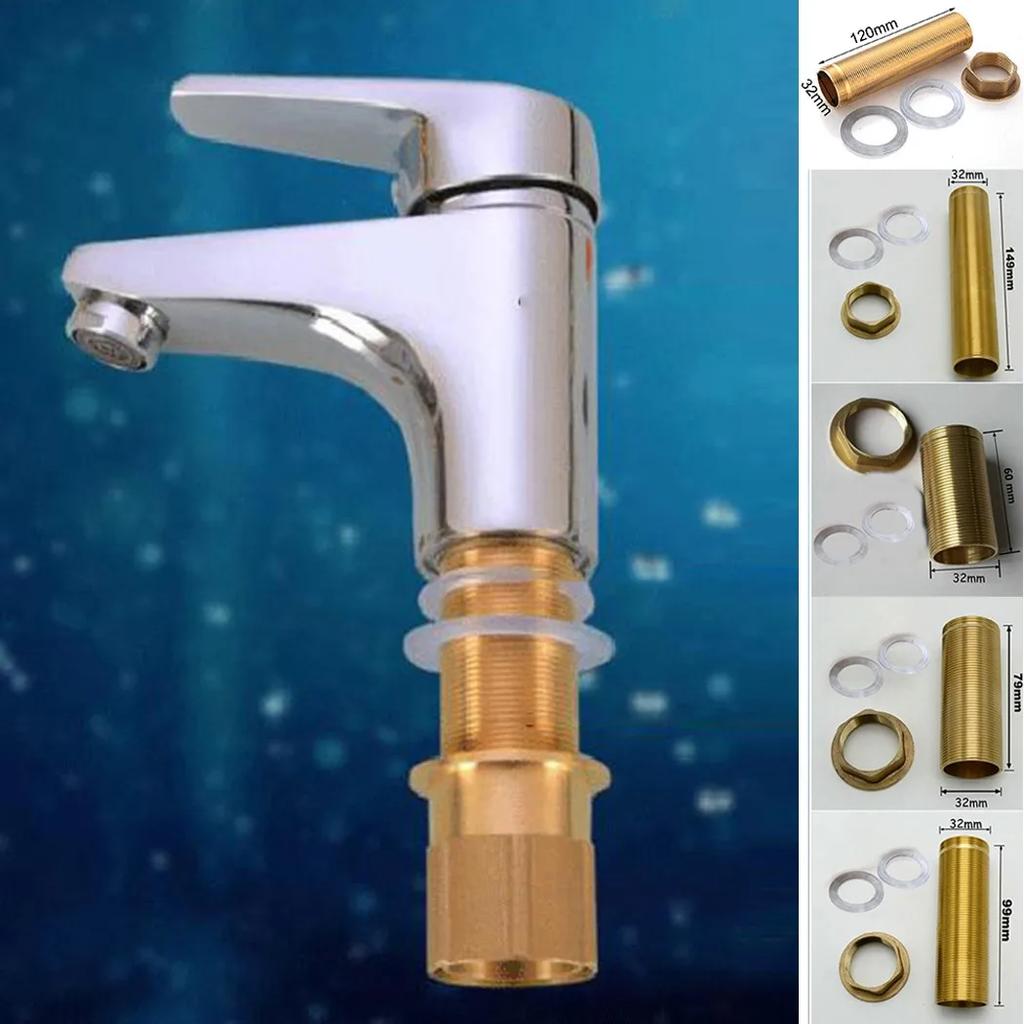 Kitchen Basin Mixer Tap Repair Fitting Kit Threaded Brass Tube Nut Install Parts Kitchen Basin Faucet Faucet Repair Fitting Kit