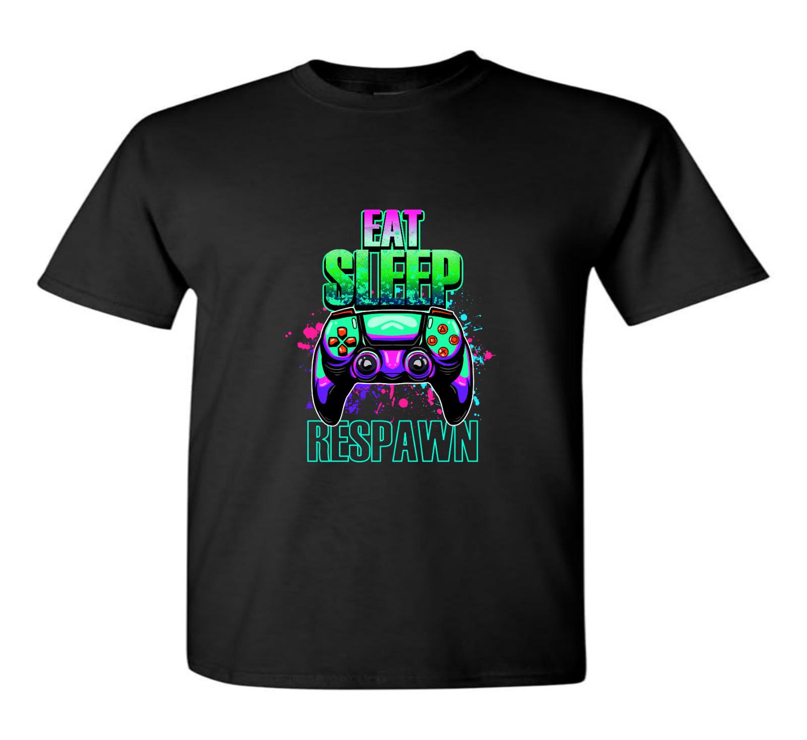 Eat Sleep Respawn Gaming T-Shirt Video Game Console Graphics Games Controller S