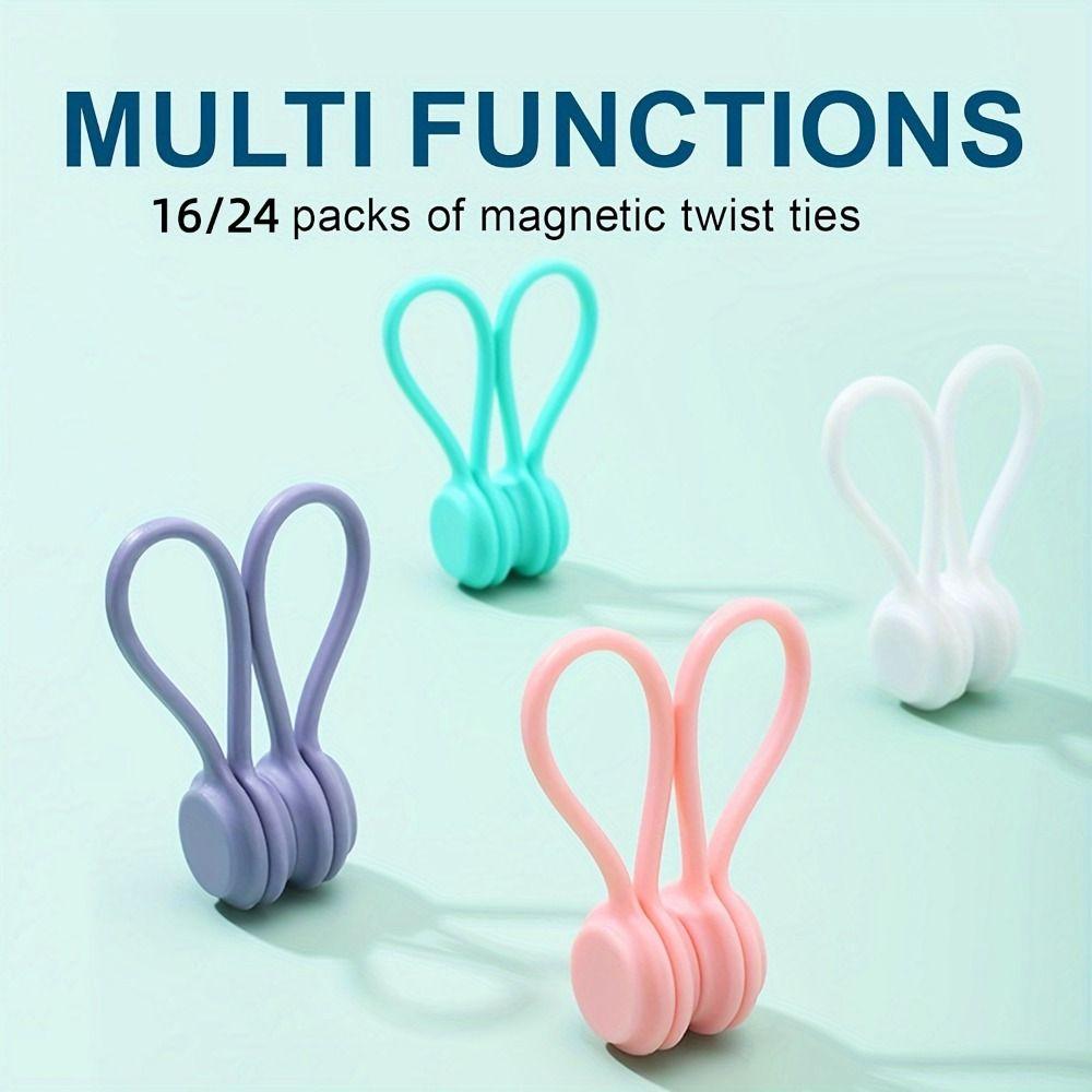 5PCS Colorful Fabric Huggers Silicone Cable Ties Magnetic Clips Set Fabric Clips Set  Crafting Gifts