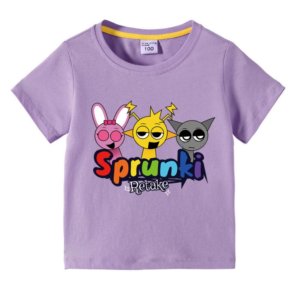 

Cartoon Sprunki T Shirt Kids Incredibox T-shirts Toddler Girls Short Sleeve Tops Boys Summer Clothes Children s Clothing 100