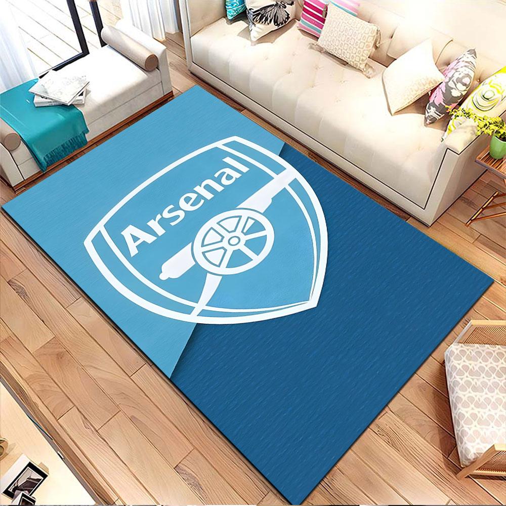 Arsenal Logo on Blue Background Patterned carpet, non slip mat suitable for living room and bedroom sofas