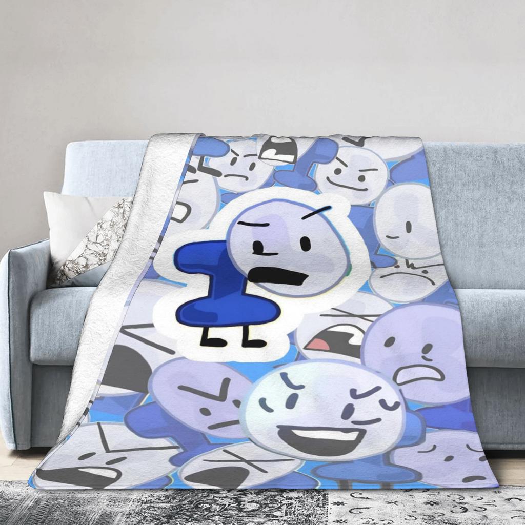 Cute Fan BFDI Animated Blankets Wool Funny Warm Throw Blanket for Chair Covering Sofa Autumn/Winter