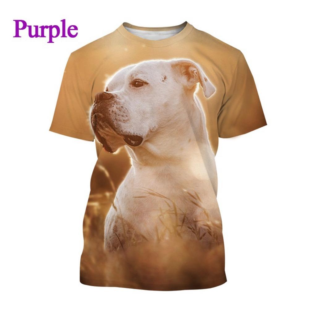 Hot-selling Men's Bulldog 3D T-shirt, Cute Animal Puppy T-shirt, Personalized Casual Printed Short-sleeve Top.