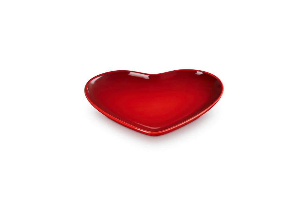 LE CREUSET Sphere Heart Plate, 23cm, Cherry Red, Heat and Cold Resistant, Microwave and Oven Safe, Oven Dish, Bakeware [Official Japanese Product]
