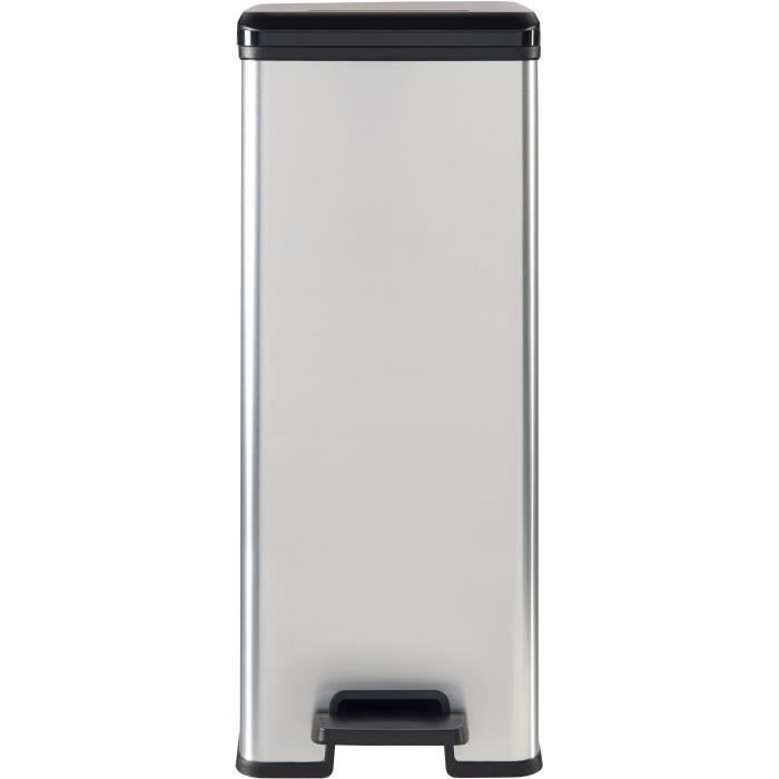 Poubelle a Pédale - SLIM BIN - 40 L - Gris Métallisé - Curver