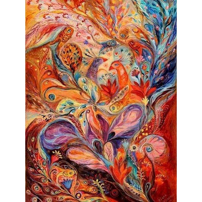 5D DIY diamantová malba Abstraktní květiny Plné kulaté diamantové vyšívání Obrazy Příslušenství Štrasový obrázek