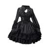 Toku e Yuu Mori Menina Lolita Gótico Macacão em Camadas Princesa Aberto Longo Festa Tamanho Vestido, Estilo, Feminino, Saia, Mangas, Pescoço, Crossdressing, Corrente,