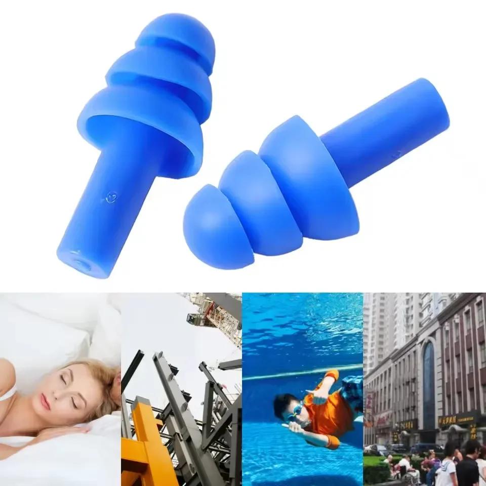 25-1Pair Soft Silicone Waterproof Earplugs Noise Cancelling Reusable Ear Plug for Sleeping Snoring Studying with Protector Box