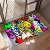 Custom Name Personalized Geometry Dash Print Carpet, Versatile Home Decor Rug, for Playroom, Apartment, Balcony, Entryway, Hallway Gift