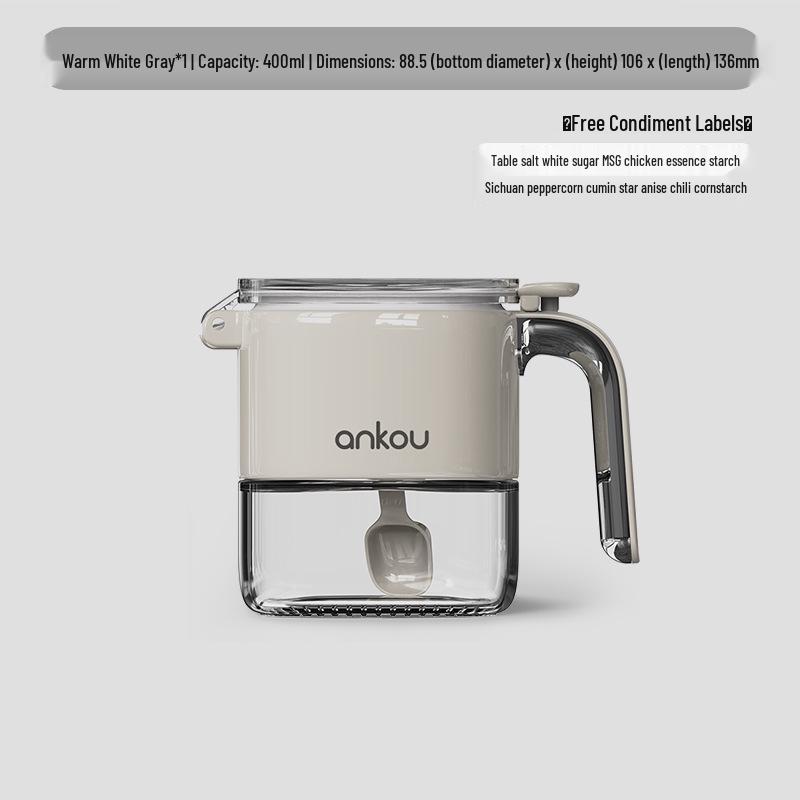 Moisture-Proof Large Capacity Seasoning Jar with Spoon