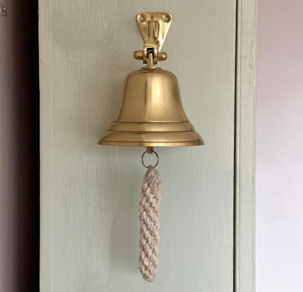 Vintage Solid Brass Ship Bell 4 Inch, Nautical Wall Hanging Decor, Marine Maritime Bell, Antique Coastal Home Accent, Rustic Boat Bell Gift