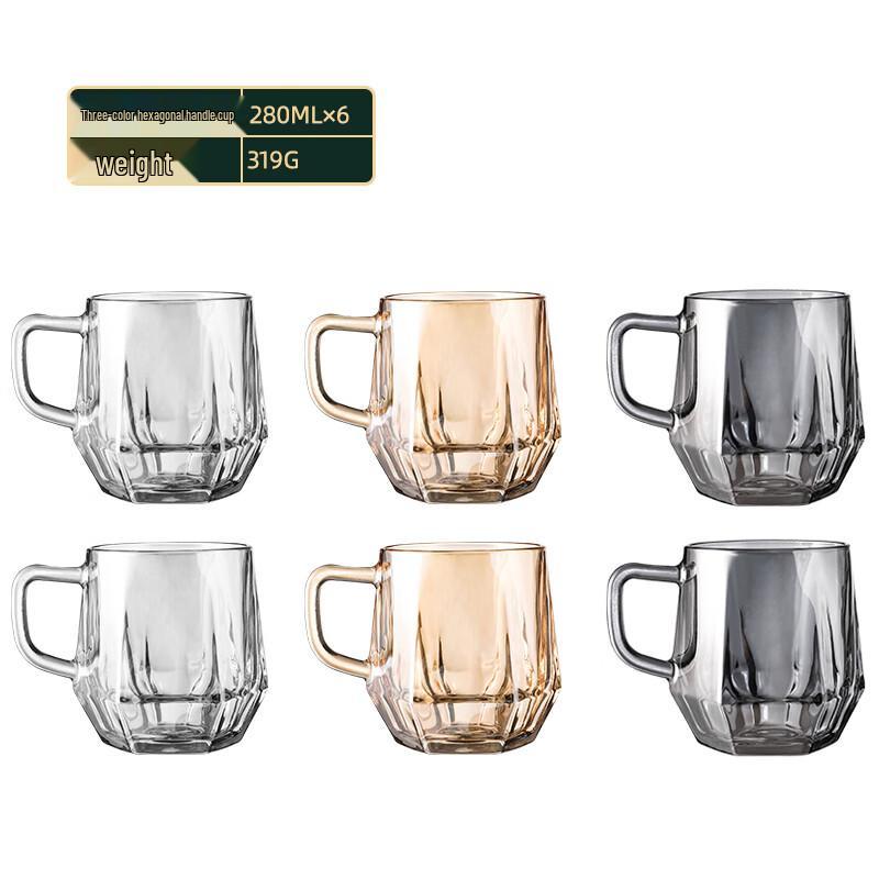 

Современный набор стеклянных чайных чашек с ручками и хрустальными заварниками (6 упаковок)