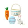 Easter Plush Bunny Toy With Carrot Basket Set For Holiday Decor And Gift Giving