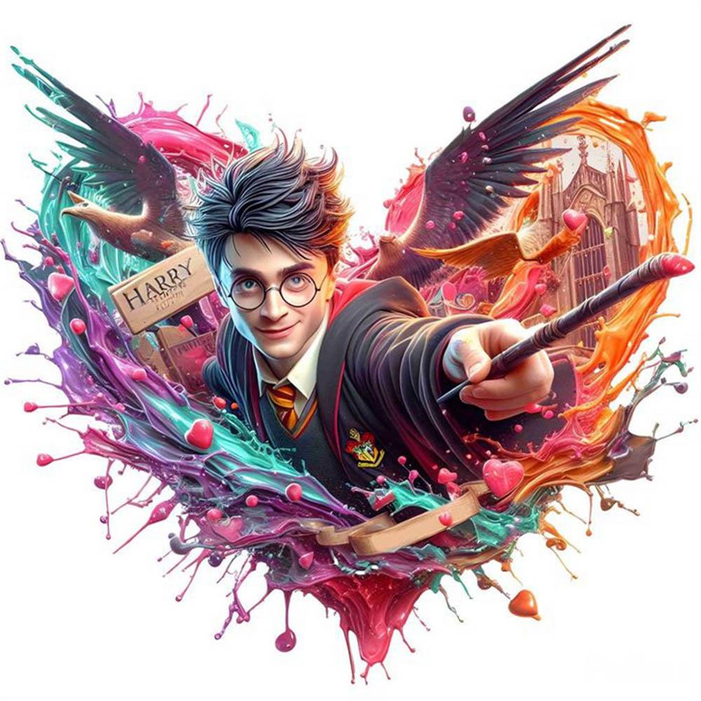 Cartoon Harry Potter with Owl Castle 5d Full Diamond Mosaic Painting Hogwarts Mystery Wizarding World Cross Stitch Home Decor