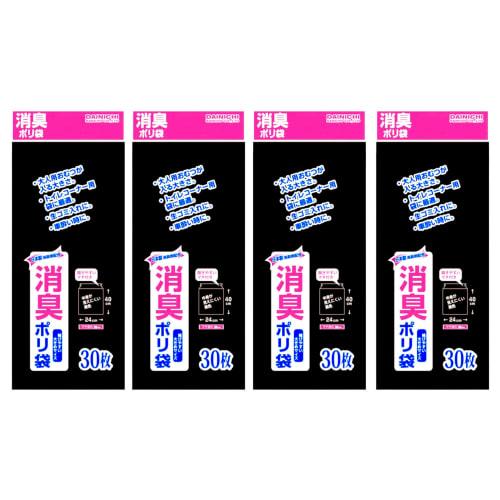 

[Набор из 120 штук] Дезодорирующие полиэтиленовые пакеты Dainichi Sangyo, 120 штук (30 штук x 4 упаковки), 30см x 40см, толщина 0,02мм, Сделано в Японии с дезодорирующим A