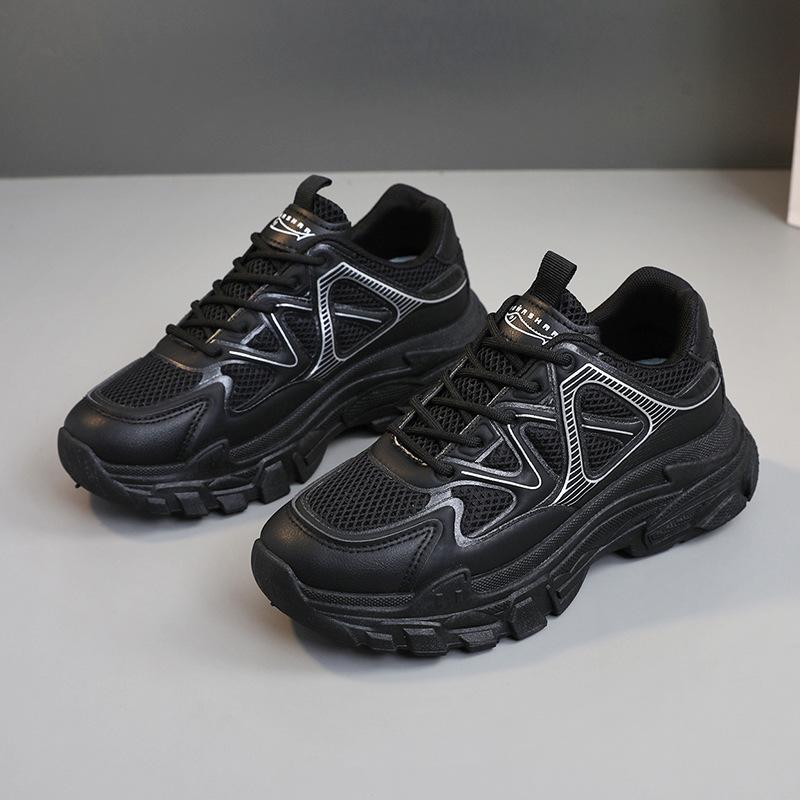 Rm1812 New Dad Shoes Women's  Spring/Summer Height Increasing Breathable Platform Mesh Surface White Shoes All-Matching Women's