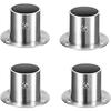 Support for Round Curtain Rod 4 Pieces Stainless Steel 19 Mm - Robust Wall Flange, Gray