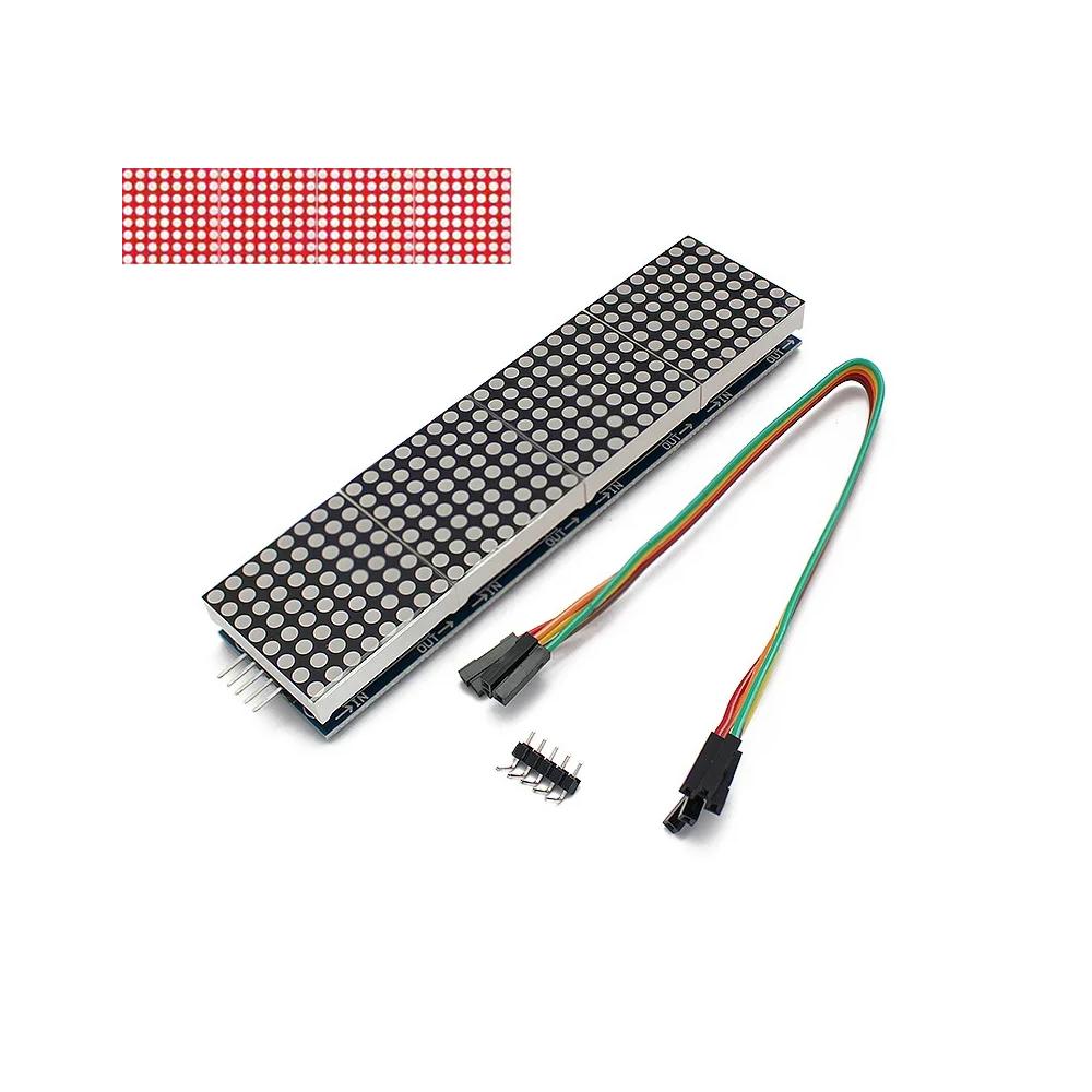 1PC MAX7219  Dot Matrix Module 8*8 microcontroller module 5V Common Cathode Red / Green 4in1 LED Display with DuPont Line