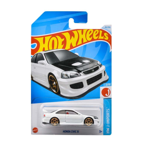 Hot Wheels Basic Car Honda Civic Si Vehicle Toy Mini Car for Ages 3 and Up, White, HXR04