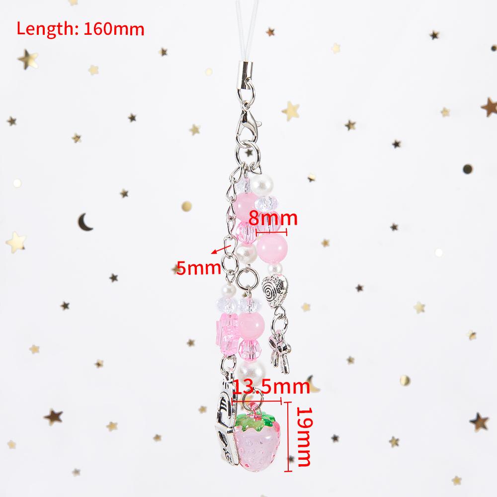 1Pc Phone Charm Pendant Cute Kawaii Pink Bowknot Keychain Bag Phone Strap Girl Cellphone Lanyard Keyring Birthday Jewelry DIY