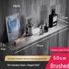 Gunmetal Gray Wall-Mounted Bathroom Shelf - 304 Stainless Steel Vanity Mirror Front Storage Rack