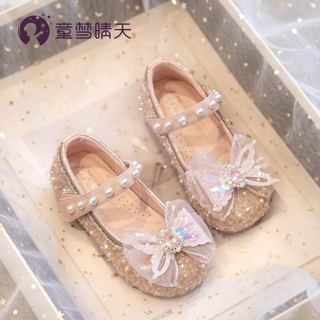 Velikost 26-33 Dívčí princeznovské boty 2025 Jaro Malá dívka Křišťálové boty 3-6 letá dívka Princezna Elsa boty