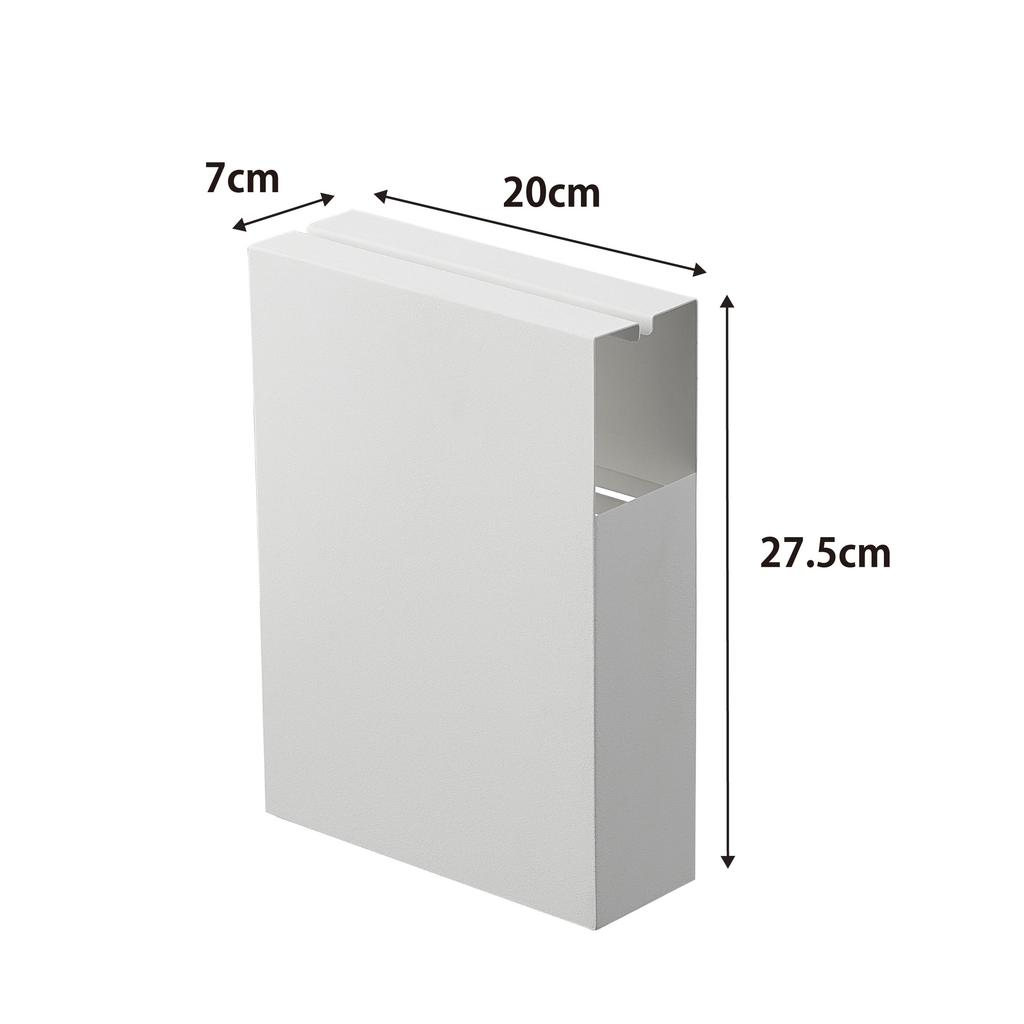 Yamazaki Jitsugyo 4325 Suporte para Limpador de Tapetes Branco Tower Limpador Adesivo com Armazenamento para Sobressalentes Aprox.. L20xP7xA27,5cm