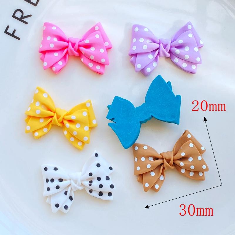 12Pcs/Lot New Mini Cute Mixed Cartoon Bow Flatback Resin Kawaii Scrapbooking Embellishments Diy Accessories