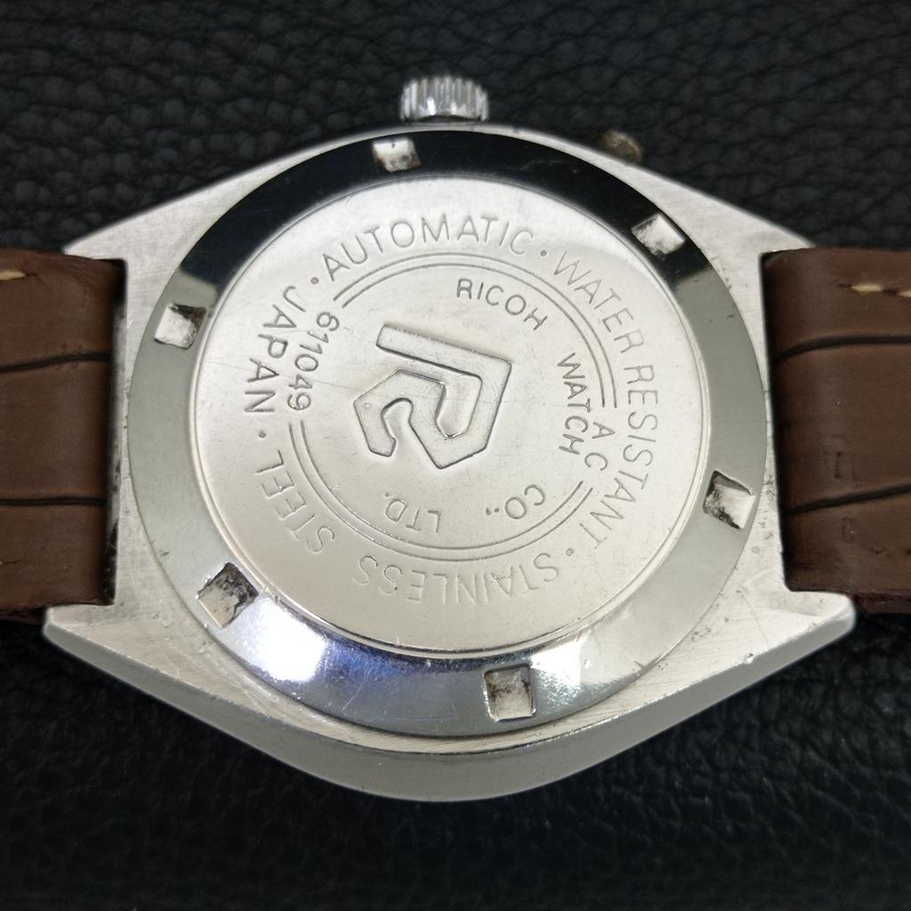 JAPAN VINTAGE RICOH R31 AUTOMATIC MENS WHITE COLOR DIAL WATCH a707654-1
