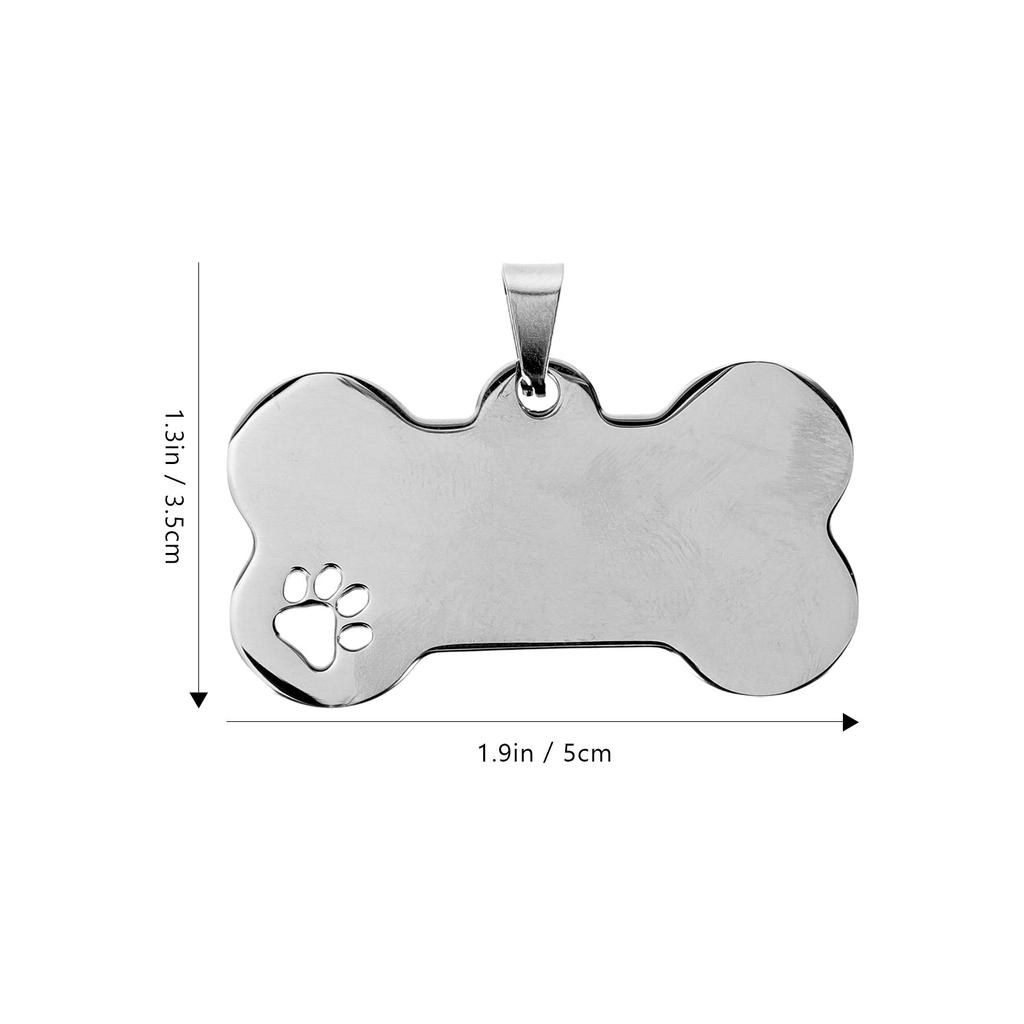 10 Pcs Stainless Steel Personalized Dog Tags Pet Bone Name Hollow Claw Shape Engraved Id Silver Collar Charm Pet Accessories