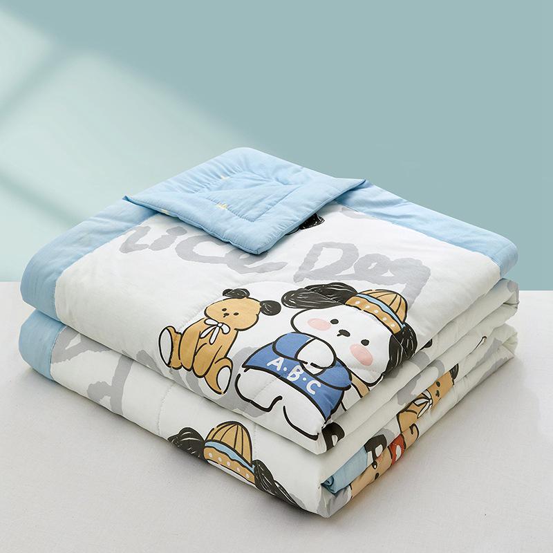 Summer Cool Cotton Quilt: Lightweight, Printed, for Double or Single Bedding